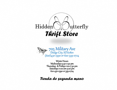 Hidden Butterfly Thrift Store - Dodge City | Retail | Logo