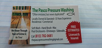 The Pasco Pressure Washing - Zephyrhills | Contractors & Supplies | Logo
