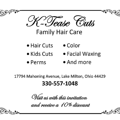 K-Tease Cuts Family Hair Care - Lake Milton | Salons & Nails | Logo